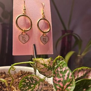 Scorpio ♏️ pink heart hoop earrings